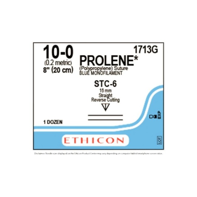 Sutures  Prolene Monofilament Suture   Blue   Size 10 0   8   Stc 6 Needle