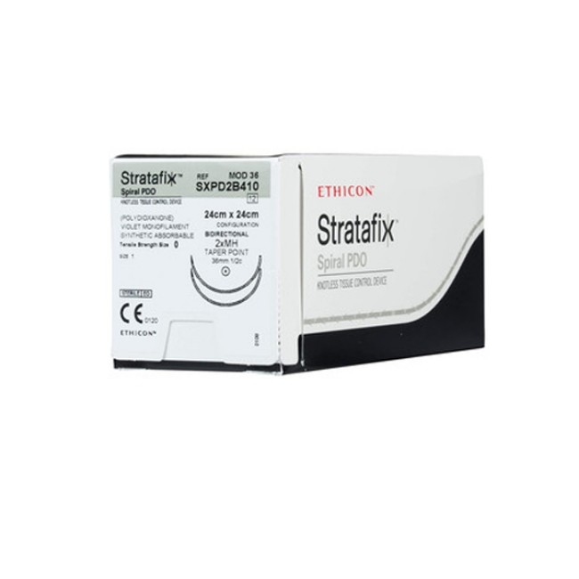 Stratafix Spiral Pdo Suture   Violet   Size 0   24 Cm X 24 Cm   With Double Armed Mh Needles   36 Mm