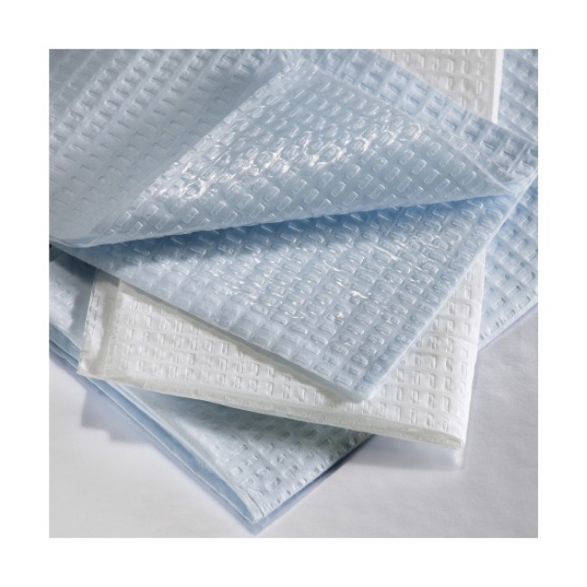 Housekeeping Towels  2 Ply Tissue Towel With Poly Back   13 5  X 18   Blue