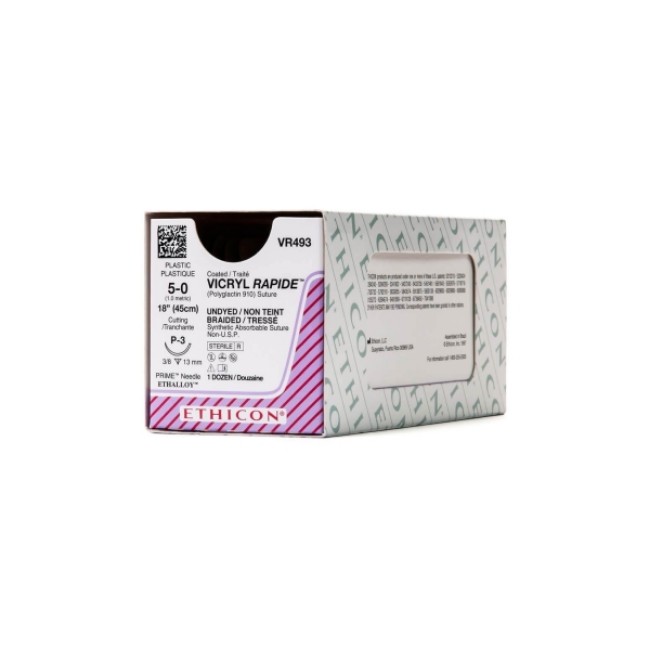 Sutures  Coated Vicryl Rapide Suture   5 0   18   Braided