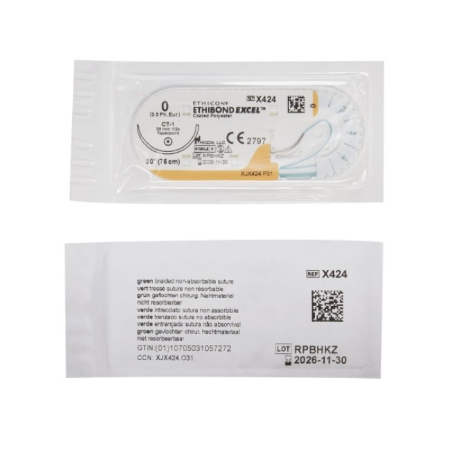 Sutures  Ethibond Excel Suture   Ct 1   Size 0   Green   30 