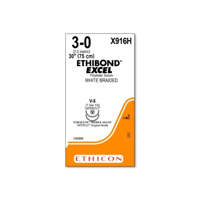 Sutures  Ethibond Excel Suture   V 5   Size 3 0   White   30 