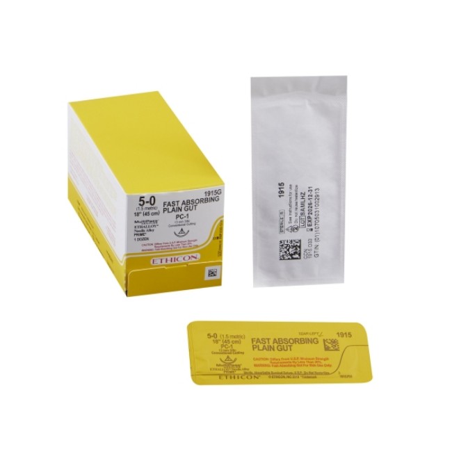 Sutures  Surgical Gut Suture   Fast Absorbing   Pc 1   Size 5 0   18 