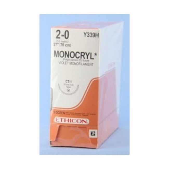 Suture   Monocryl  Violet 2 0 27 Ct1