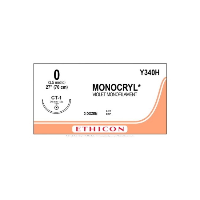 Sutures  Monocryl Monofilament Suture   Ct   Violet   27   Size 0 0