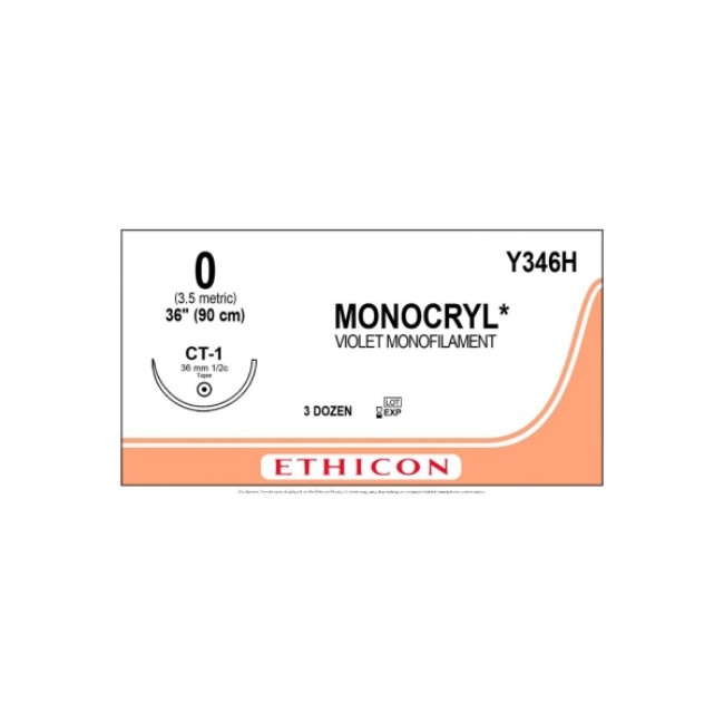 Sutures  Monocryl Monofilament Suture   Ct   Violet   36   Size 0 0