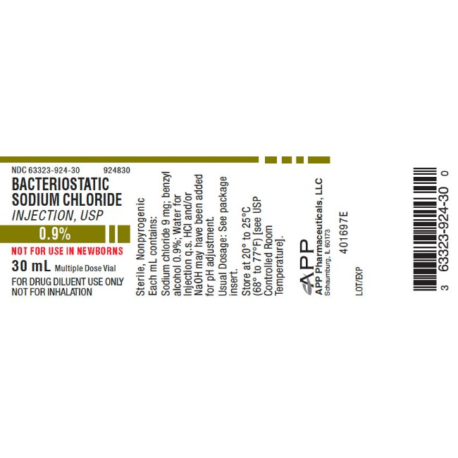 Sodium Chloride Bacteriostatic Mdv  9  30Ml