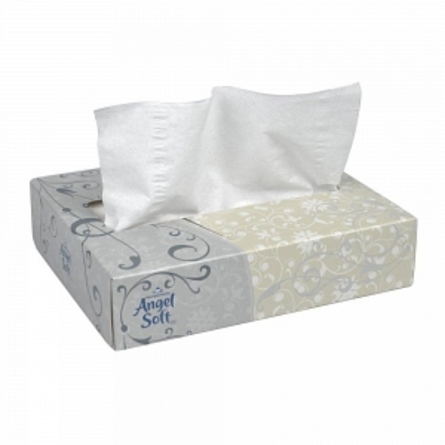 Tissues  Angel Soft Facial Tissue   5 6  X 7 2   2 Ply   Flat Box   50 Sheets Bx