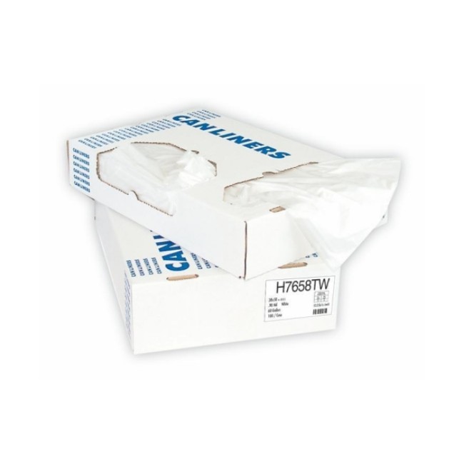 Liners  Linear Low Density Can Liner   White   0 90 Mil   40 45 Gal   40  X 46 