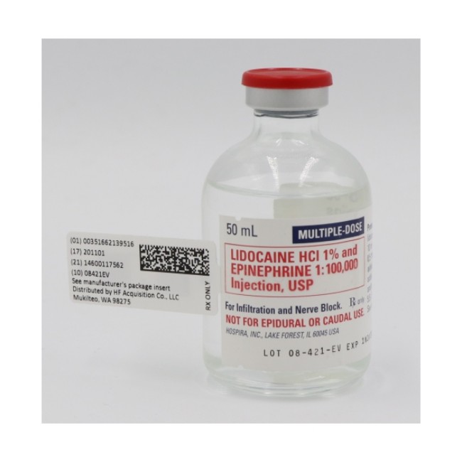 Lidocaine 1  W  Epi 50Ml Mdv 25 Bx