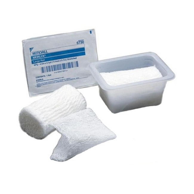 Bandage Rolls  Kerlix Gauze Bandage Roll   6 Ply   Sterile   Rigid Plastic Tray   Size L   4 5  X 4 1 Yd   11 4 Cm X 3 7 M 