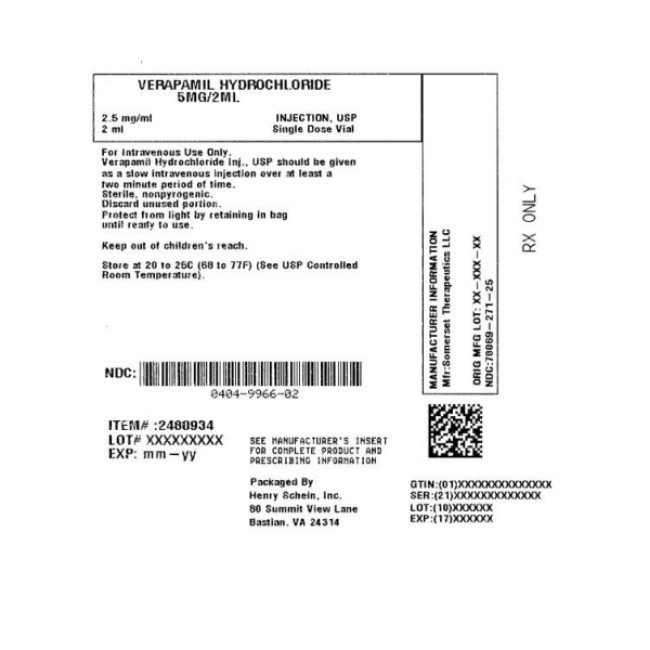 Verapamil HCl 2 5 mg mL  Single Dose Vial  2 mL