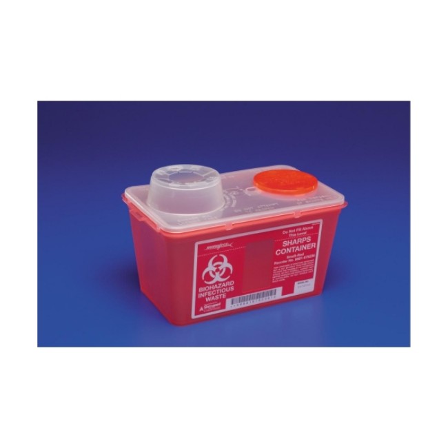 Containers  Sharps A Gator Sharps Container With Chimney Top   Red   8 Qt 