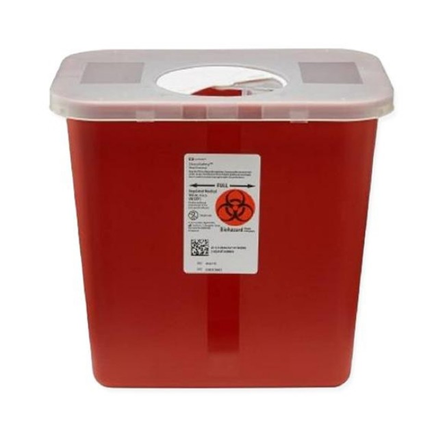 Sharps Containers  Multipurpose Sharps Container with Rotor Opening Lid  Red  2 gal 