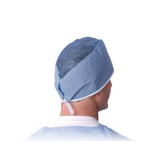 Caps  Three Layer Surgical Cap   Universal   Tie Back   Blue