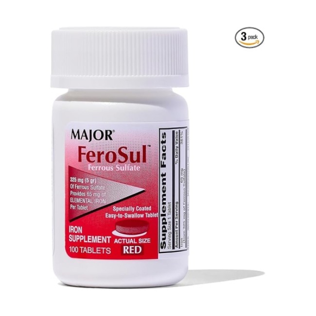 Ferrous Sulf 325Mg Tab Bt100