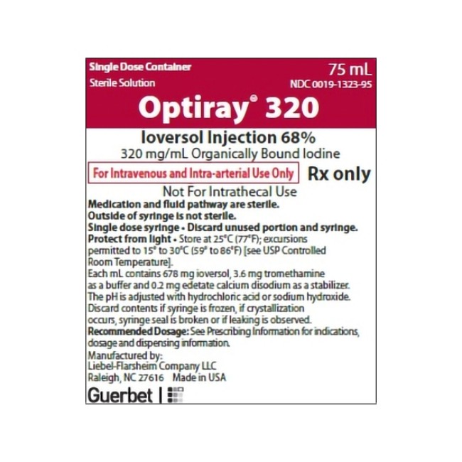 Optiray 320 Contrast Medium   Ultraject Prefilled Power Injector Syringe   20 X 75 Ml