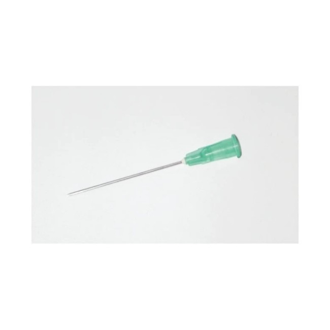 Regular Bevel Hypodermic Needle With Deep Green Hub   21G X 1 1 2 