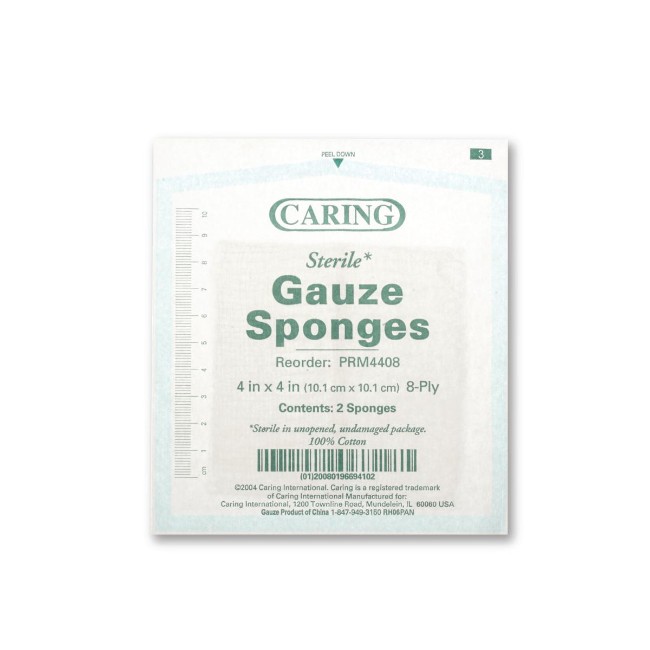 Gauze  Sponge  4X4  8Ply  Sterile  Lf  2 Pk