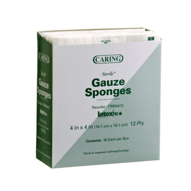 Sponges  Woven Sterile Gauze Sponges   12 Ply   4  X 4   2 Pack