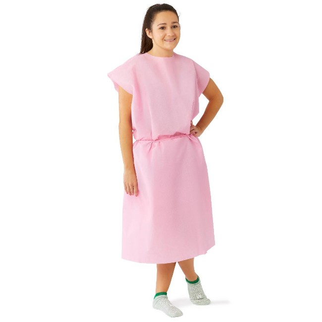 Gown  Patient  Multi Lyr  Slvless  Pink  Reg