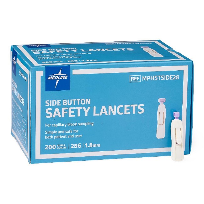 Lancet  Safety  28G  1 8Mm  Side Button