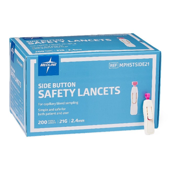 Lancet  Safety  21G  2 4Mm  Side Button
