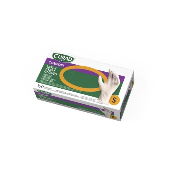 Gloves  Curad Latex Exam Gloves   Size S