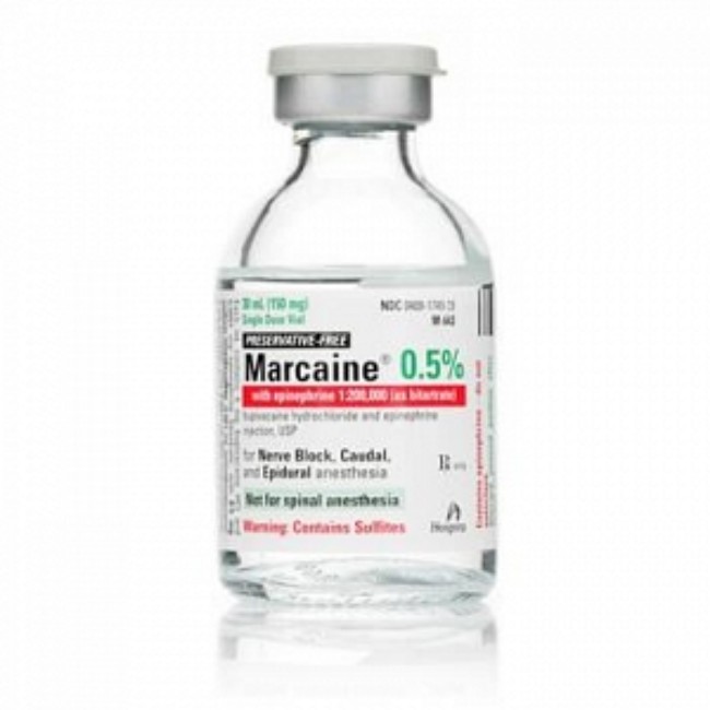 Anesthetics  Marcaine 0 5 Epi1 200000 Single Dose Vial  10 X 30Ml