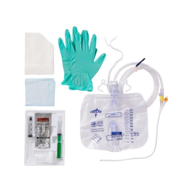 Catheter Trays  2 Layer Catheter Tray With Drain Bag With Anti Reflux Device   Drain Bag With Blunt Cannula Sample Port    16 Fr   10 Ml