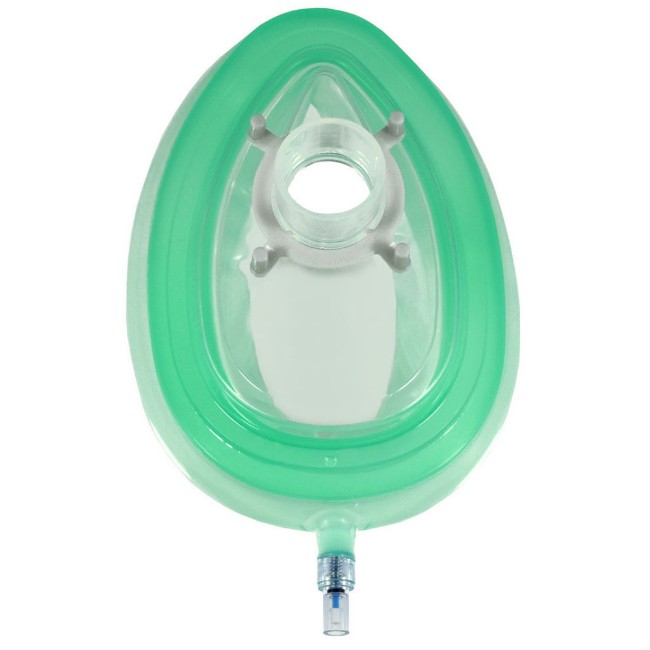 Vent Mask Inflatable Anesthesia Mask with Tail Valve  Grey Hook Ring  Size 6  Adult Large