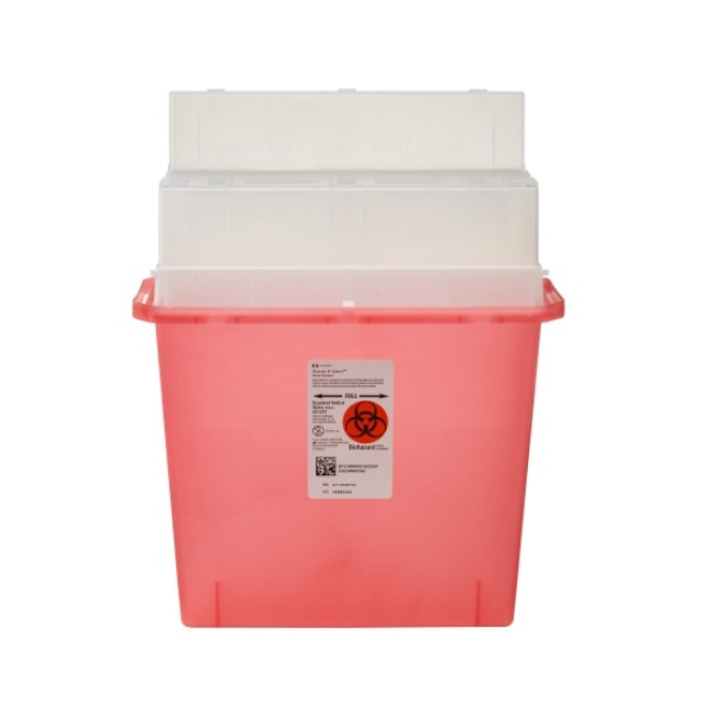 Container  Sharps  5 Qt  In Rm  Transp  Red