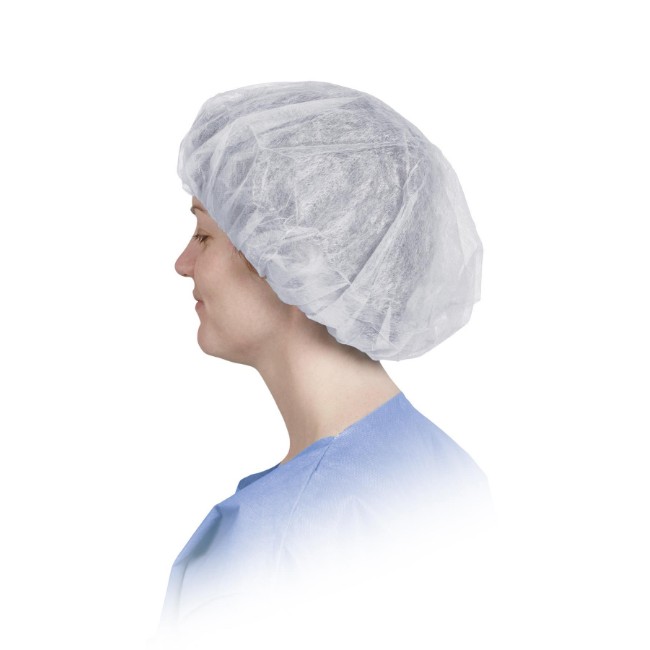 CAP BOUFFANT SPUNBOND WHT 24  BULK