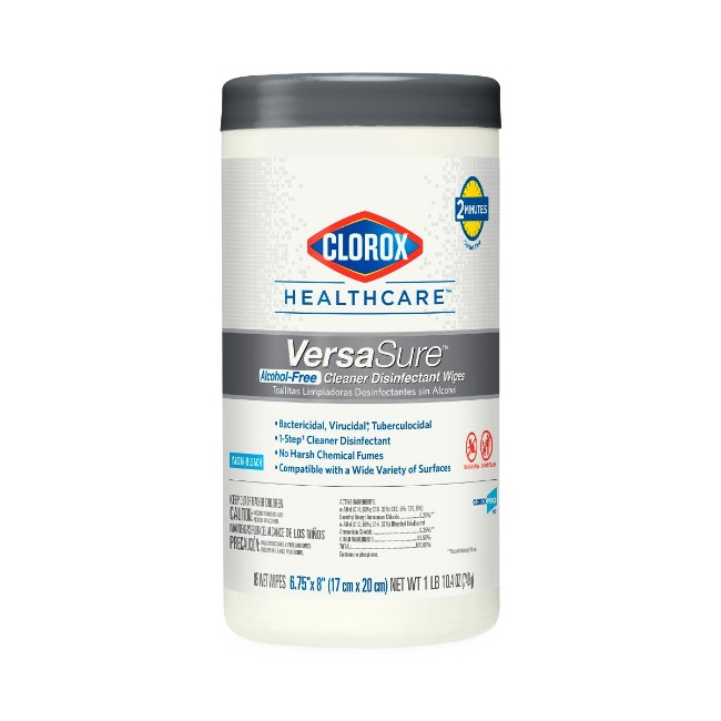 Clorox Healthcare VersaSure Cleaner Disinfectant Wipes  85 ct Canister  6 Pack