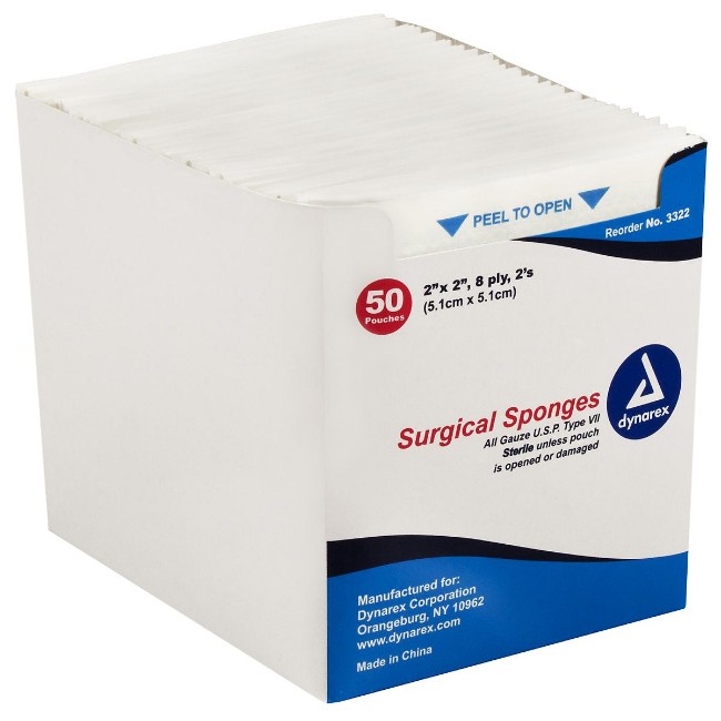 Surgical Sponge Gauze  Sterile  2s  8 Ply  2  x 2 