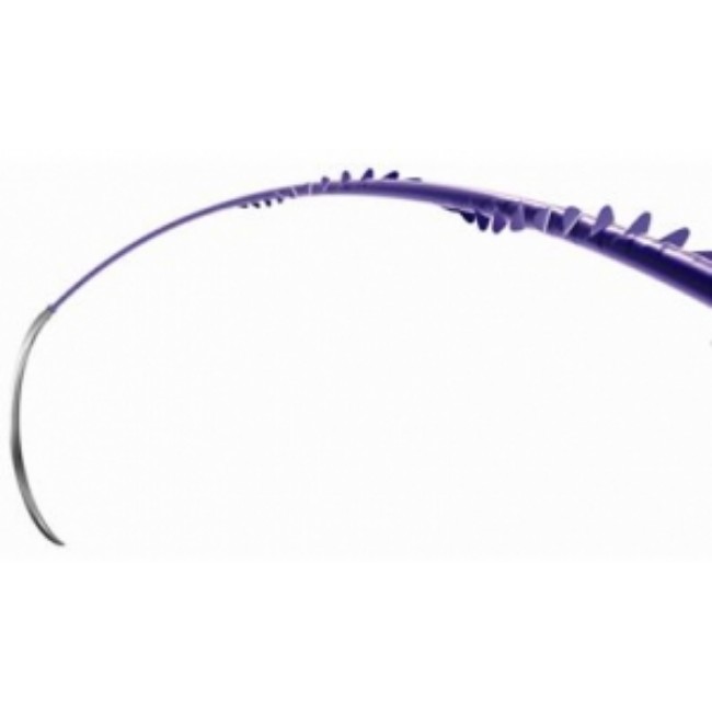 Suture   Stratafix  Symmetric Pds  Plus Unidirectional Knotless Tissue Control Device Absorbable Violet Antibacterial Size 1 45 Cm Suture 1 Needle 40 Mm 1 2 Circle Taper Point Needle