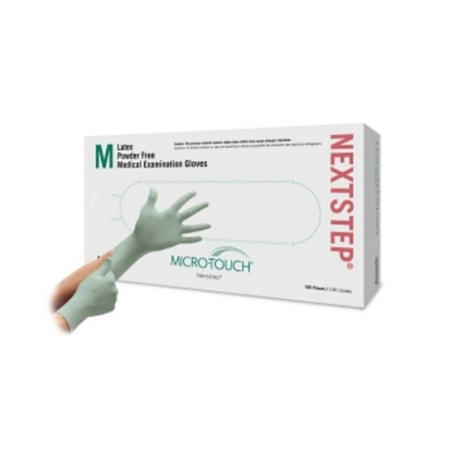 Micro Touch Nextstep Powder Free Latex Exam Gloves   Size M
