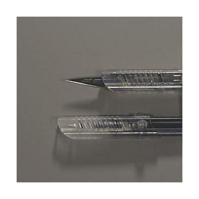 SCALPEL SURGICAL SKLARSAFE  11 STERILE PROTECTIVE TRANSPARENT SHEATH LOCKED WITH A SINGLE HAND PRECISION STAINLESS STERILE