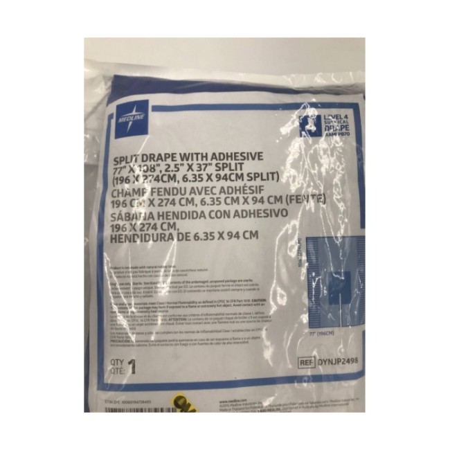 Surgical Drape  Sterile Split Surgical Drape With Adhesive   77  X 108 