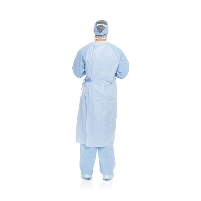 GOWN SURGICAL AERO BLUE PERFORMANCE XLARGE RAGLAN SLEEVES HOOK AND LOOP ADJUSTABLE NECKLINE AAMI LEVEL 3 LIQUID BARRIER WITH BREATHABLE BACK PANEL STERILE BREATHABLE