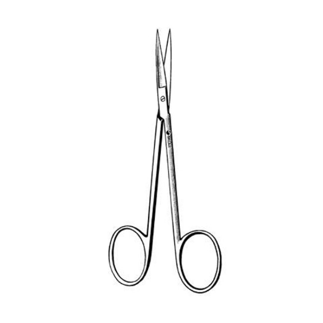 SCISSOR IRIS STAINLESS STEEL SHARP SHARP 4 1 2IN STRAIGHT NONSTERILE LATEX FREE REUSABLE