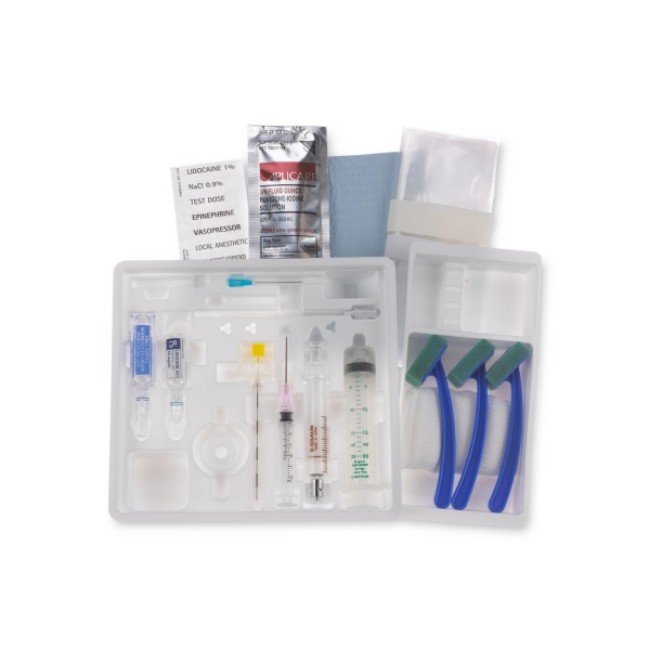 Epidural Trays  Single Dose Epidural Tray With 20G X 3 5  Winged Tuohy Epidural Needle With Metal Stylet   25G X 1 5  Hypodermic Needle   5 Ml Lor Syringe   20 Ml Syringe And 1  Lidocaine Hcl