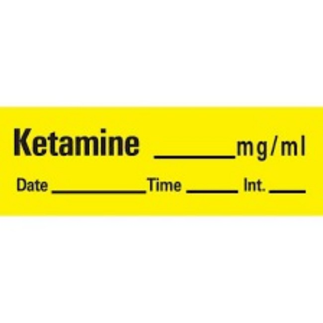 MEDICAL LABEL  5 IN X 1 5 IN INDUCTION AGENT KETAMINE MG ML 500 LABELS REMOVABLE ADHESIVE