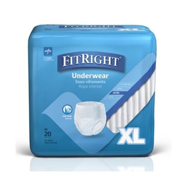 Fitright Ultra Protective Underwear   Size Xl   For Waist Size 56 68 