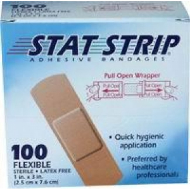 Bandage  Adh  Flex Fab  Stat Strip  1 X 3