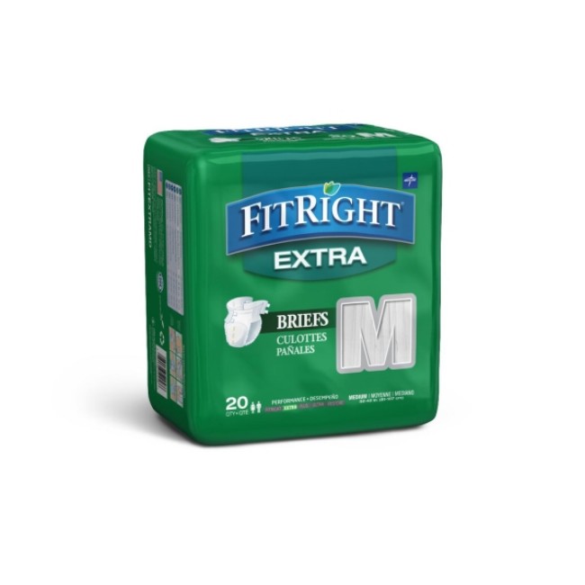 Incontinence Briefs  Fitright Extra Cloth Like Adult Incontinence Briefs   Size M   32  To 44  Waist