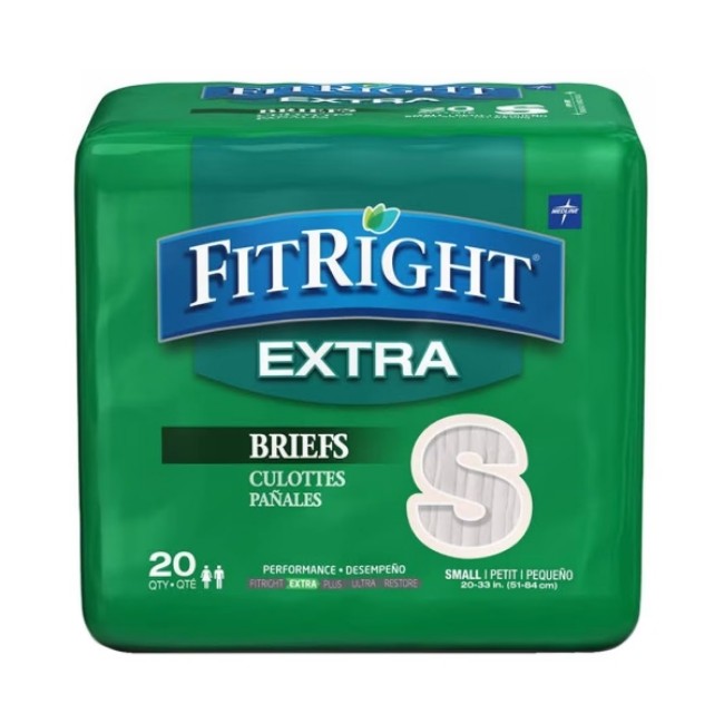 Incontinence Briefs  Fitright Extra Cloth Like Adult Incontinence Briefs   Size S   20  To 32  Waist