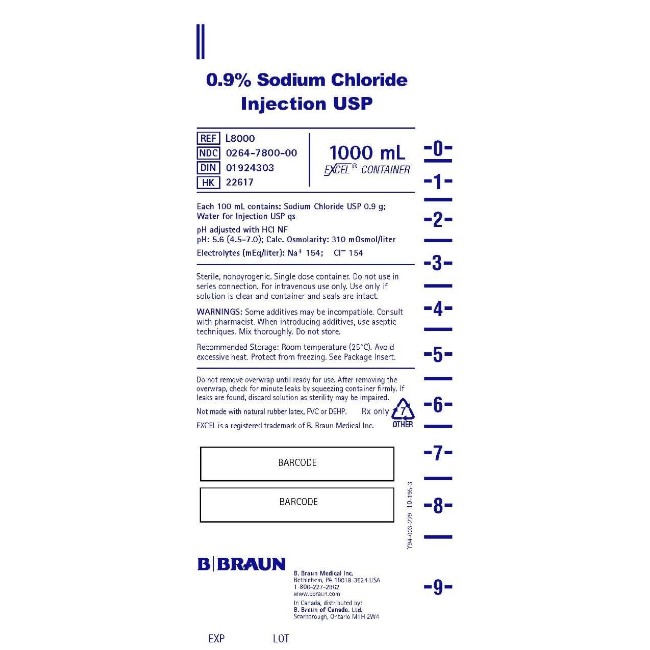 Injections  0 9  Sodium Chloride Injection Solution  USP  1 000 mL