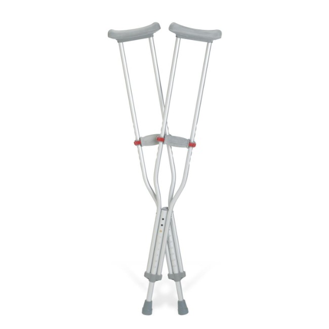 Crutches  Guardian Aluminum Crutches With Red Dot Hand Grip   Adult