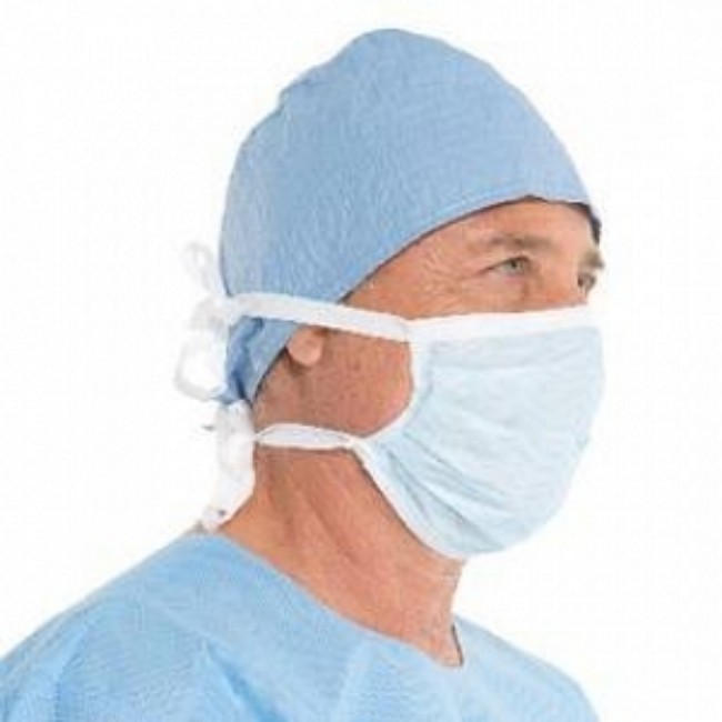 Masks   Procedure  Soft Touch Ii Pleated Surgical Mask With Ties   Nonsterile   Blue